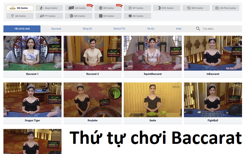 Baccarat CMD368 - Luật và chiến thuật chơi hợp lý 2 Thứ tự chơi Baccarat CMD368